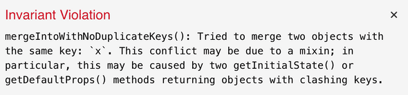 mixins key conflict error by react